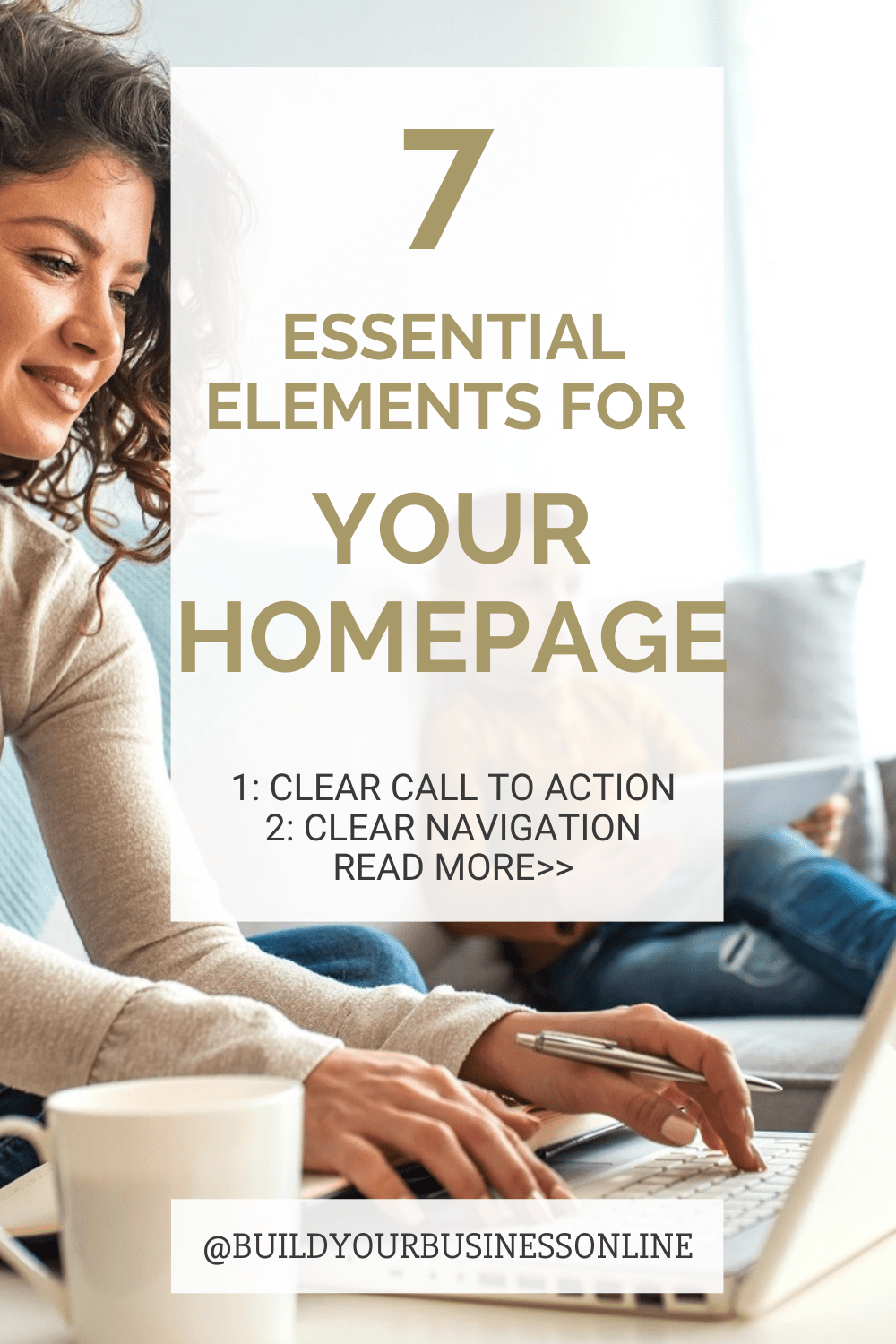 Essential elements for the homepage